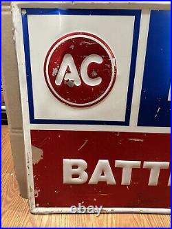 Vintage Original AC, GM, Delco Batteries 3'x2' Aluminum Sign