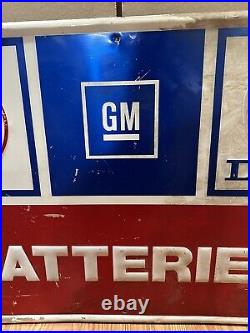 Vintage Original AC, GM, Delco Batteries 3'x2' Aluminum Sign