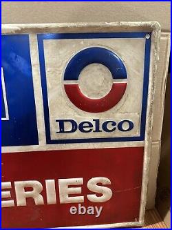 Vintage Original AC, GM, Delco Batteries 3'x2' Aluminum Sign