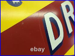 Vintage Original Advertising Cold Drinks Here Metal Sign 60's Era Vintage Original Advertising Cold Drinks Here Metal Sign 60's Era