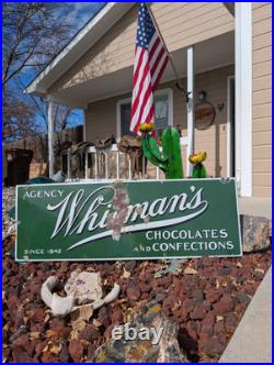 Vintage Original Advertising Sign Porcelain Whitman's Chocolates Sign Vintage Original Advertising Sign Porcelain Whitman's Chocolates Sign