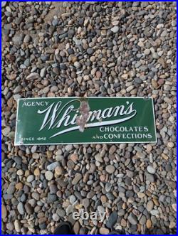 Vintage Original Advertising Sign Porcelain Whitman's Chocolates Sign Vintage Original Advertising Sign Porcelain Whitman's Chocolates Sign