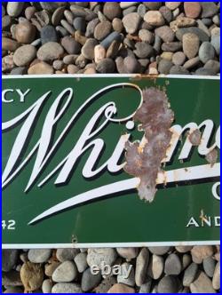 Vintage Original Advertising Sign Porcelain Whitman's Chocolates Sign Vintage Original Advertising Sign Porcelain Whitman's Chocolates Sign