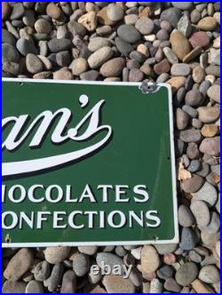 Vintage Original Advertising Sign Porcelain Whitman's Chocolates Sign Vintage Original Advertising Sign Porcelain Whitman's Chocolates Sign