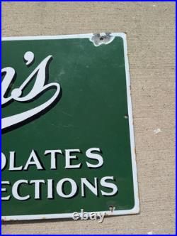 Vintage Original Advertising Sign Porcelain Whitman's Chocolates Sign Vintage Original Advertising Sign Porcelain Whitman's Chocolates Sign