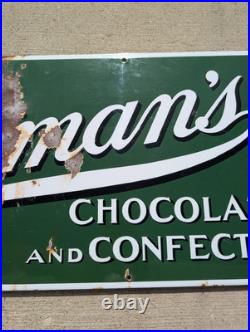 Vintage Original Advertising Sign Porcelain Whitman's Chocolates Sign Vintage Original Advertising Sign Porcelain Whitman's Chocolates Sign