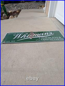 Vintage Original Advertising Sign Porcelain Whitman's Chocolates Sign Vintage Original Advertising Sign Porcelain Whitman's Chocolates Sign