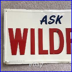 Vintage Original Ask For Wildroot Advertising Barber Shop Tin Sign W-49