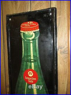 Vintage/Original B-1 LEMON-LIME SODA Metal Embossed SignSUPER RAREDated 1940