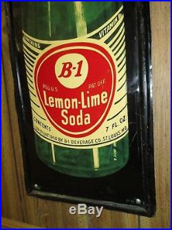 Vintage/Original B-1 LEMON-LIME SODA Metal Embossed SignSUPER RAREDated 1940