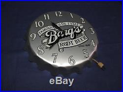 Vintage/Original BARQ'S ROOT BEER Clock Embossed Bottle CapGrace Sign CoNICE