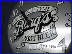 Vintage/Original BARQ'S ROOT BEER Clock Embossed Bottle CapGrace Sign CoNICE