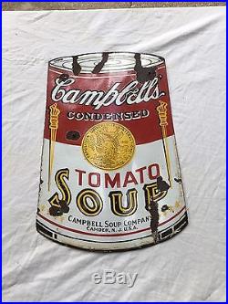 Vintage Original CAMPBELLS Tomato Soup Porcelain Sign 22 1/2 X 14