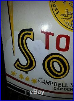 Vintage Original Campbells Tomato Soup porcelain sign Camden NJ Rare nice Warhol