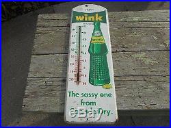 Vintage Original Canada Dry WINK Soda Advertising Thermometer SIGN WORKS