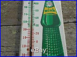 Vintage Original Canada Dry WINK Soda Advertising Thermometer SIGN WORKS