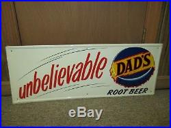 Vintage/Original DAD'S ROOT BEER Metal Embossed Soda SignRare! Great ColorsWOW