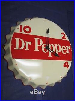 Vintage/Original DR PEPPER Clock Embossed Bottle CapA. M. Sign Co10/2/4LQQK
