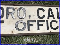 Vintage Original El Toro California (Lake Forest) Post Office Sign Embossed Tin