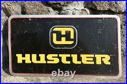 Vintage Original Embossed Hustler Advertising Sign Rare Dealer Sign Large 36x20