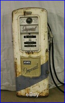 Vintage Original Erie 771 Atlantic Imperial Gas Pump Gas Station Garage Sign