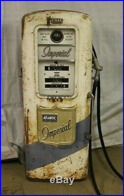 Vintage Original Erie 771 Atlantic Imperial Gas Pump Gas Station Garage Sign