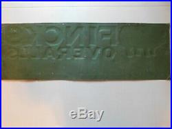 Vintage Original Finck's Overall Tin Tacker Sign Embossed Nice