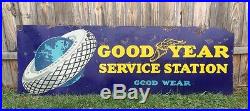 Vintage Original Good Year Tire Porcelain Gas & Oil Service Station Sign
