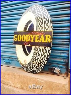 Vintage Original Goodyear Tires Porcelain Enamel Sign Size 34H x 22W