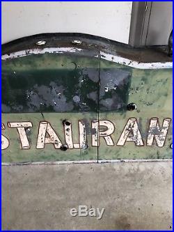 Vintage Original Hand Painted Double Sided Neon Restaurant Sign