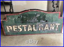 Vintage Original Hand Painted Double Sided Neon Restaurant Sign