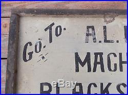 Vintage Original Hand Painted Old Blacksmith Shop Texas Folk Art Sign