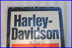 Vintage Original Harley Davidson Dealership Outdoor Lighted Sign 1980's 61x73