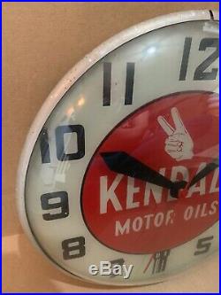 Vintage Original Kendall Oil Clock Light Wall Decor Sign Gas Station Bar Pub