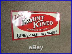 Vintage/Original MOUNT KINEO Ginger Ale Metal Embossed Soda SignVery Rare40's