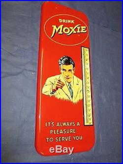 Vintage/Original MOXIE Thermometer Metal Soda Sign VERY NICE! Dated 1952LQQK