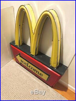 Vintage Original McDonald's Large Size Two Sided Light Up Welcome Sign