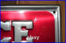 Vintage Original Metal GM Sign GREAT SERVICE BEGINS HERE Dealer 20X48