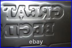 Vintage Original Metal GM Sign GREAT SERVICE BEGINS HERE Dealer 20X48