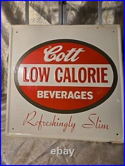 Vintage Original Metal Sign Cott Low calorie Beverages Refreshing Slim