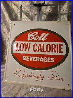 Vintage Original Metal Sign Cott Low calorie Beverages Refreshing Slim