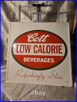 Vintage Original Metal Sign Cott Low calorie Beverages Refreshing Slim