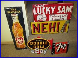 Vintage/Original NEHI Beverages Embossed Metal Sign40'sVery ColorfulWOWLQQK