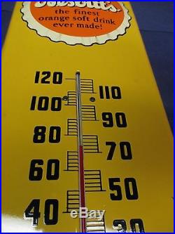 Vintage/Original NESBITT'S Orange Soda Metal Thermometer SignWORKS/LOOKS GREAT