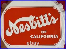 Vintage Original Nesbitts Soda Pop Metal Bottle Cap Sign 19 inch