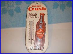 Vintage Original Orange Crush Thermometer Brown Bottle