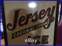 Vintage Original Porcelain Jersey Ice Cream Side Walk Sign 1920s-1930s Nice Rare