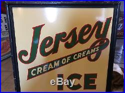 Vintage Original Porcelain Jersey Ice Cream Side Walk Sign 1920s-1930s Nice Rare