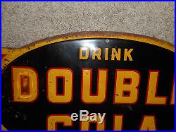 Vintage Original RARE HTF DOUBLE COLA SODA ARROW DIRECTIONAL ADVERTISING SIGN