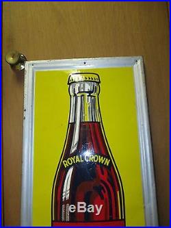 Vintage/Original RC ROYAL CROWN COLA Embossed Bottle Metal SignSWEET! WOWLQQK